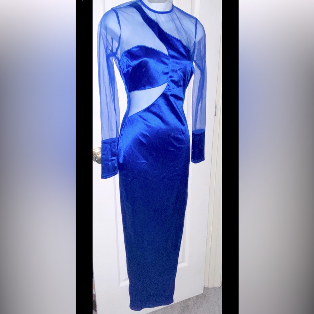 Shein Sheer Mesh Split Thigh Dress